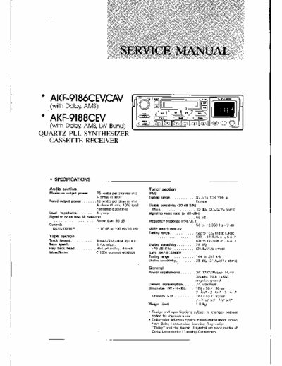 Daewoo AKF9186CEV DAEWOO AKF9186CEV AKF9188CEV quartz pll synthesizer cassette receiver